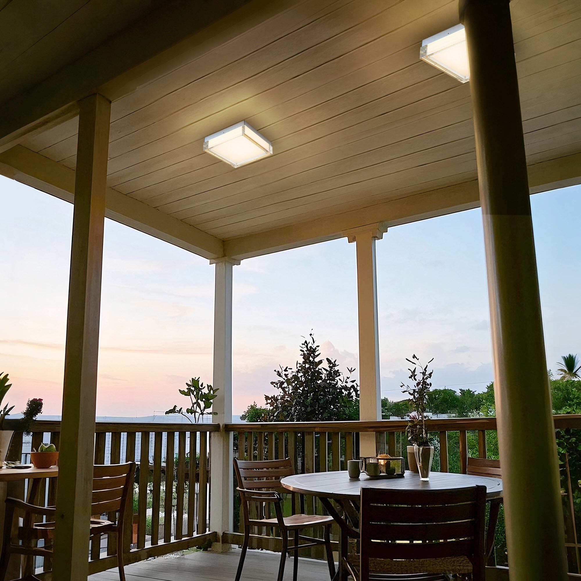 Box LED 8 inch Brushed Stainless Steel Outdoor Flush Mount